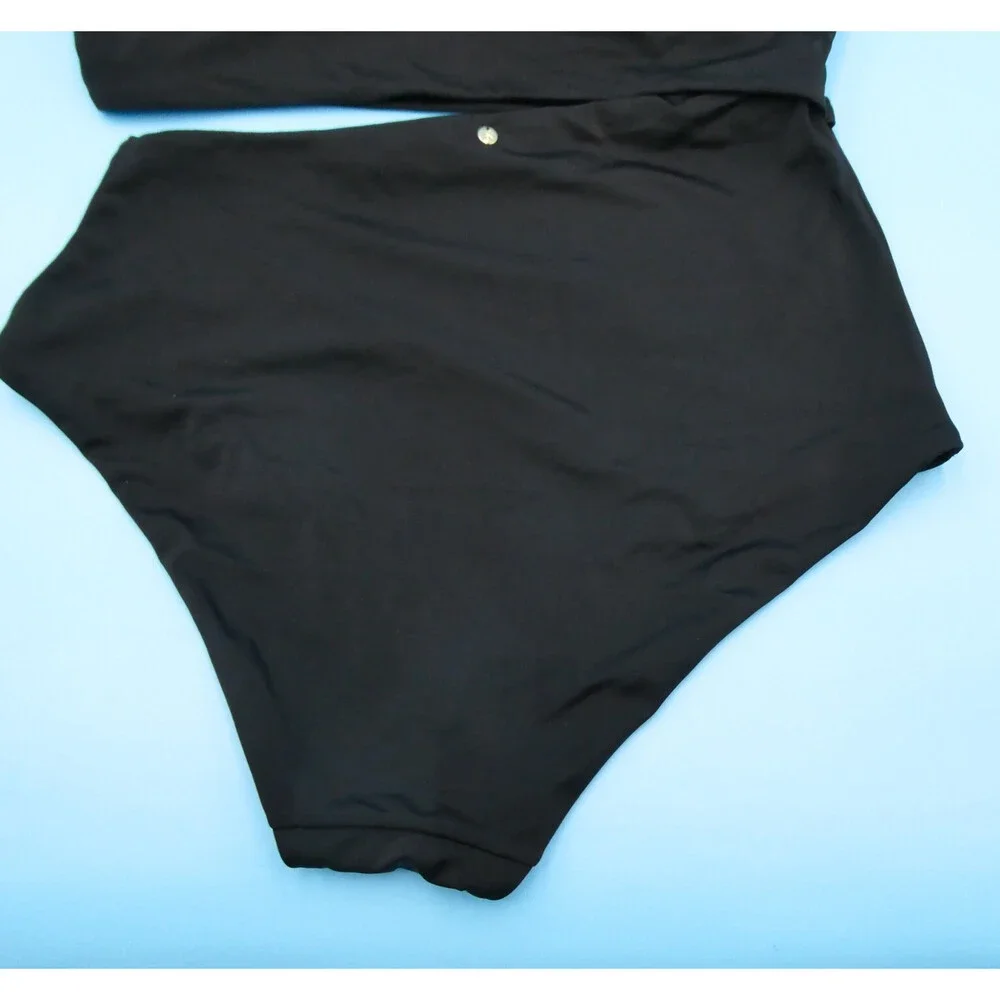 Victorias Secret XL Black One Shoulder Cutout Padded One Piece Swimsuit Beach VS